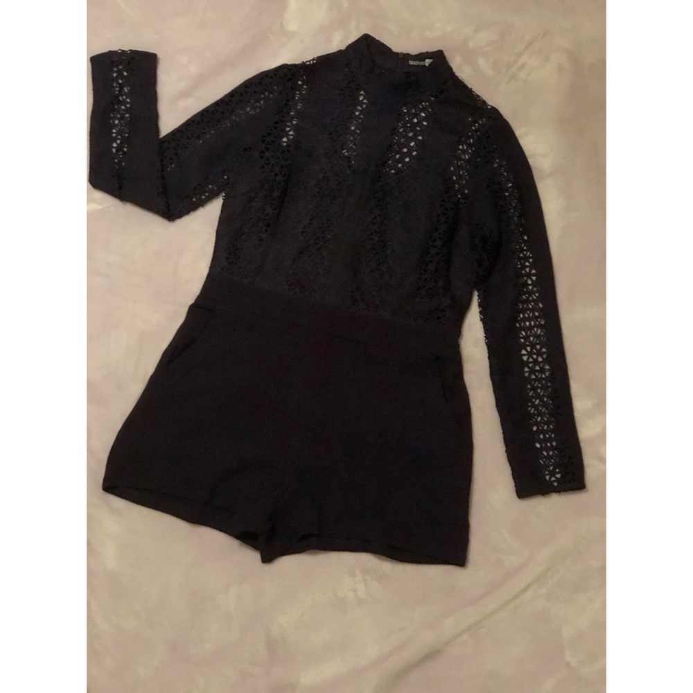 Navy cutout romper